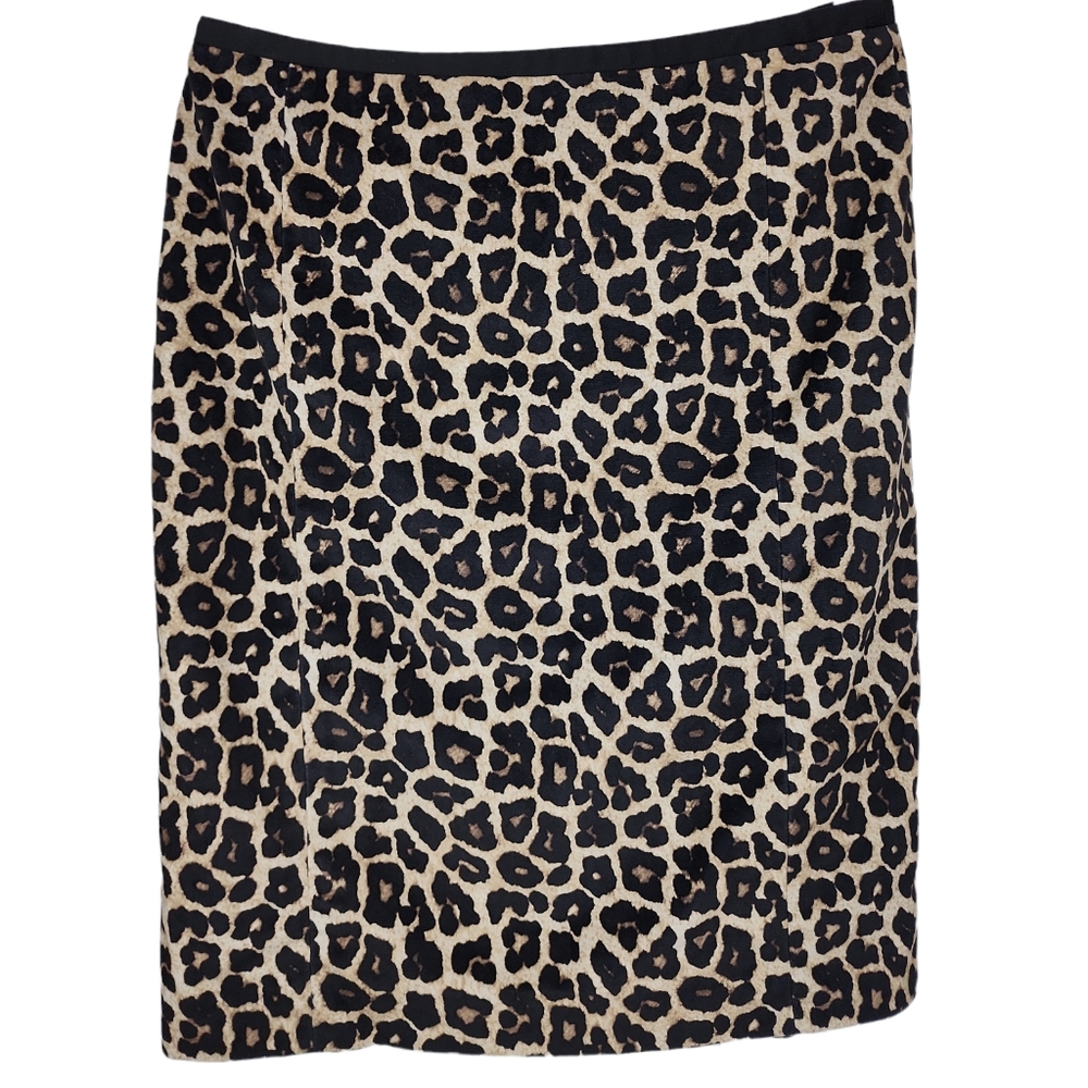 Liz Claiborne Career Leopard print Lined Skirt - size 6 - 21.5" L Animal Print